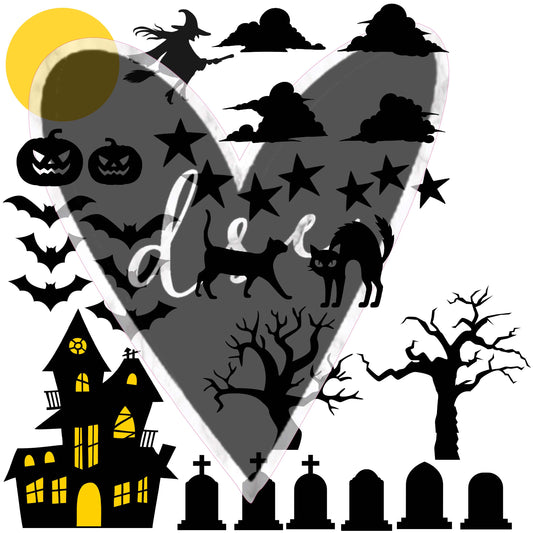Halloween Scene Filler Sheet UV DTF