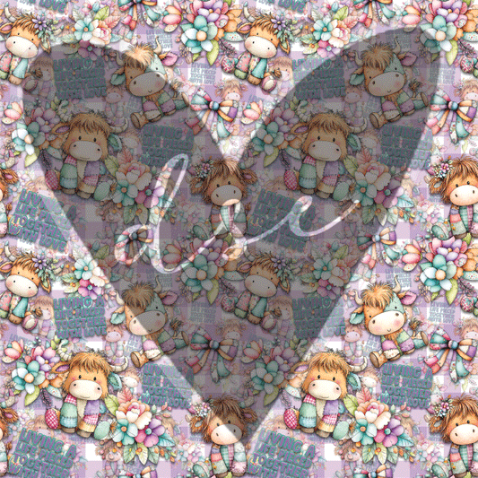 Assorted Highland Cow Pieced Together Vinyl