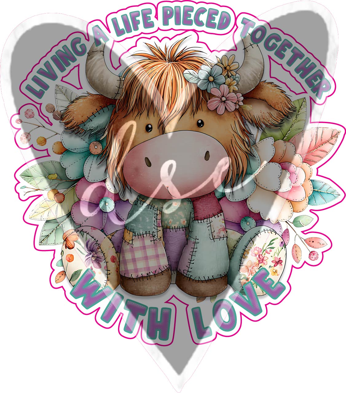 Assorted Highland Cow Pieced Together Vinyl