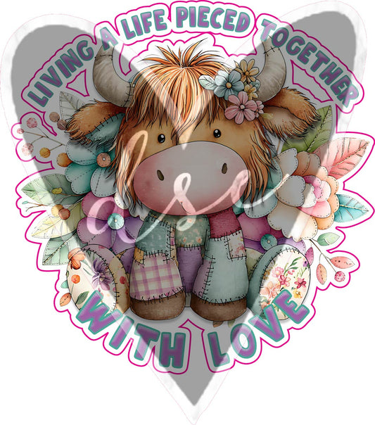 Assorted Highland Cow Pieced Together Vinyl