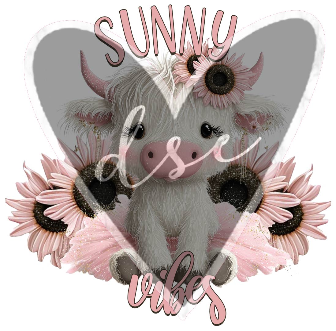 Assorted Sunny Vibes Highland Cow Vinyl