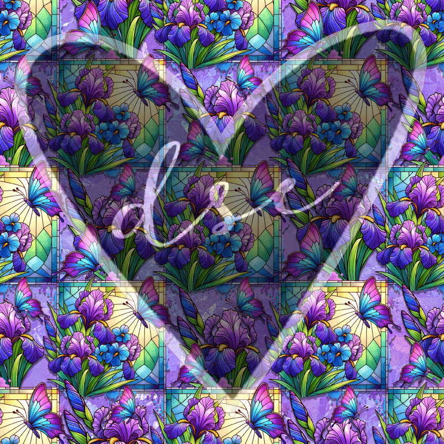 Assorted Iris Floral Vinyl