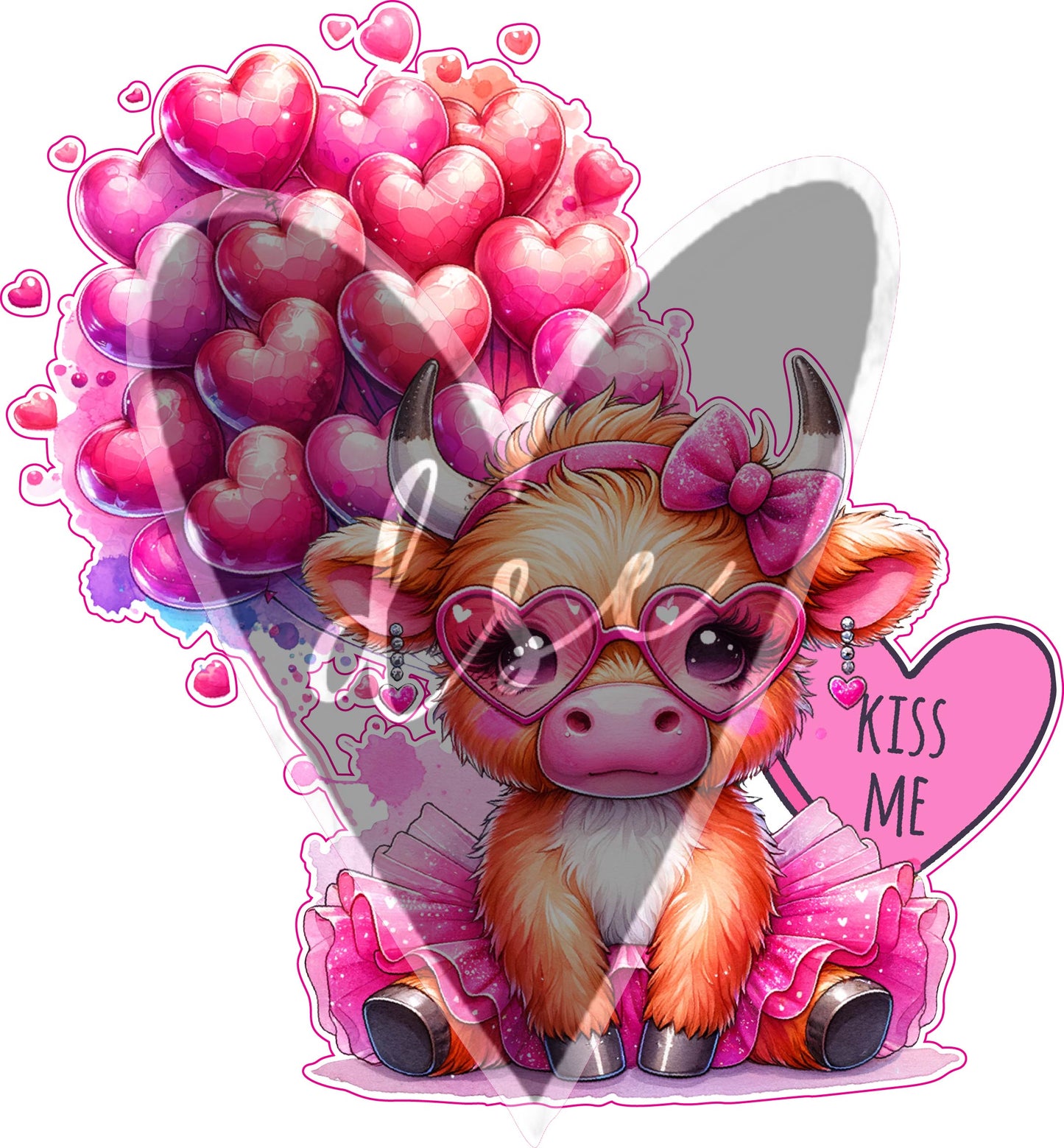 Assorted Kiss Me Highland Cow Vinyl