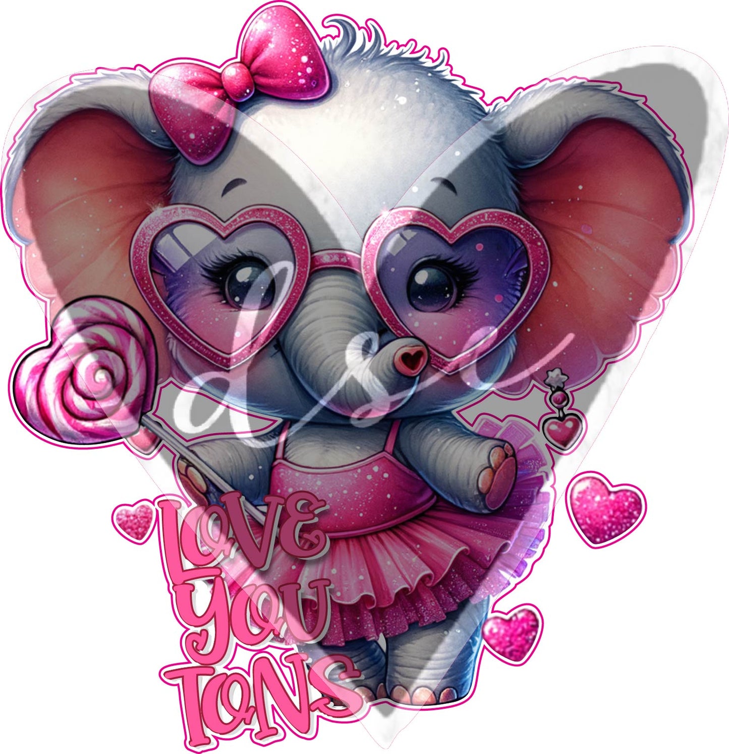 Assorted Love You Tons Elephant Vinyl