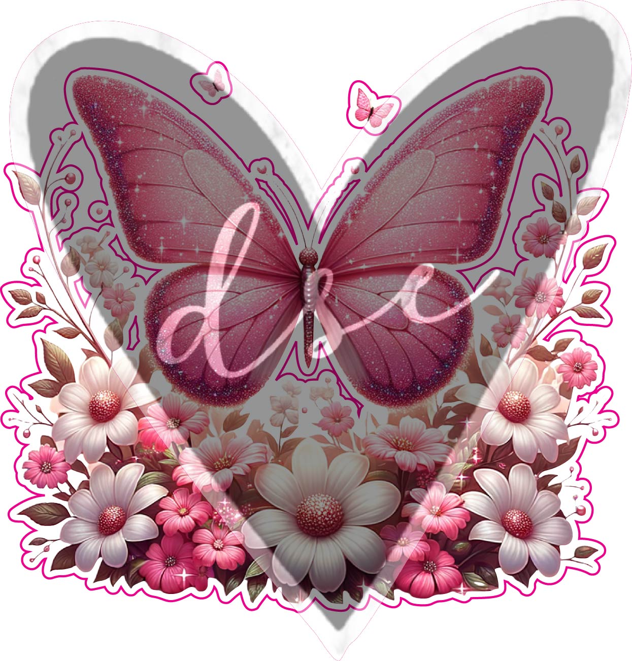 Assorted Pink Butterflies Vinyl