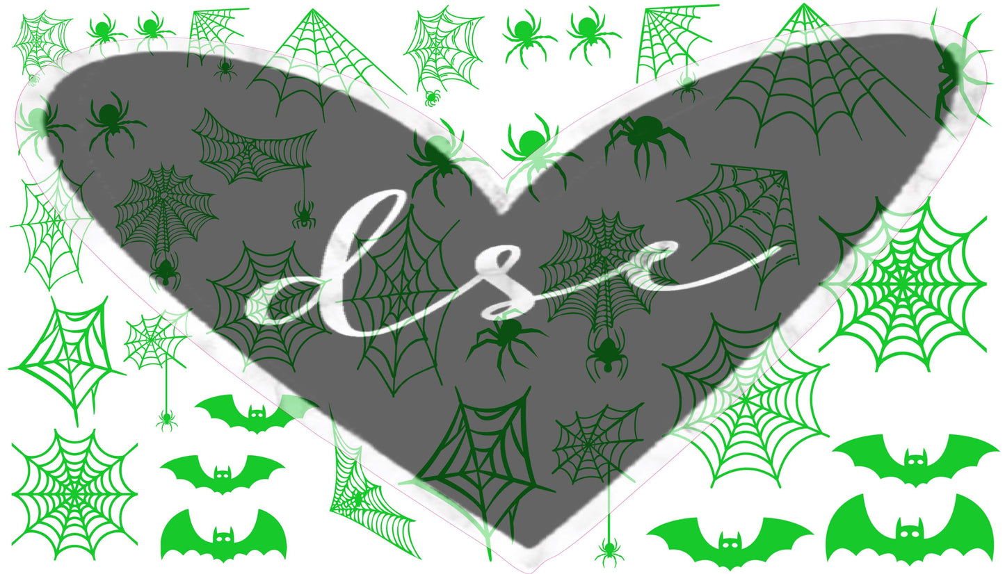 Spiders Webs Bats Filler Sheet UV DTF