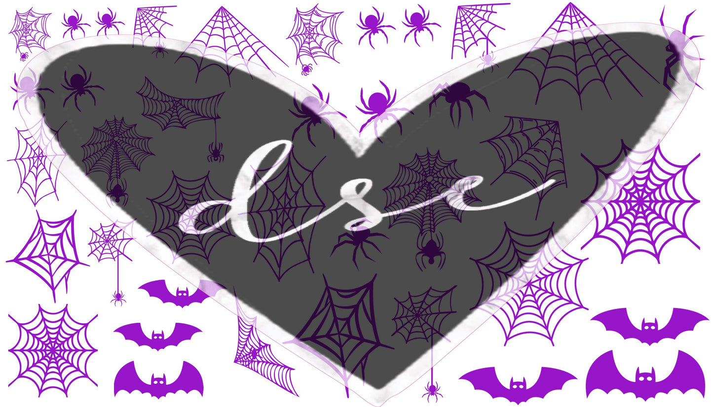 Spiders Webs Bats Filler Sheet UV DTF