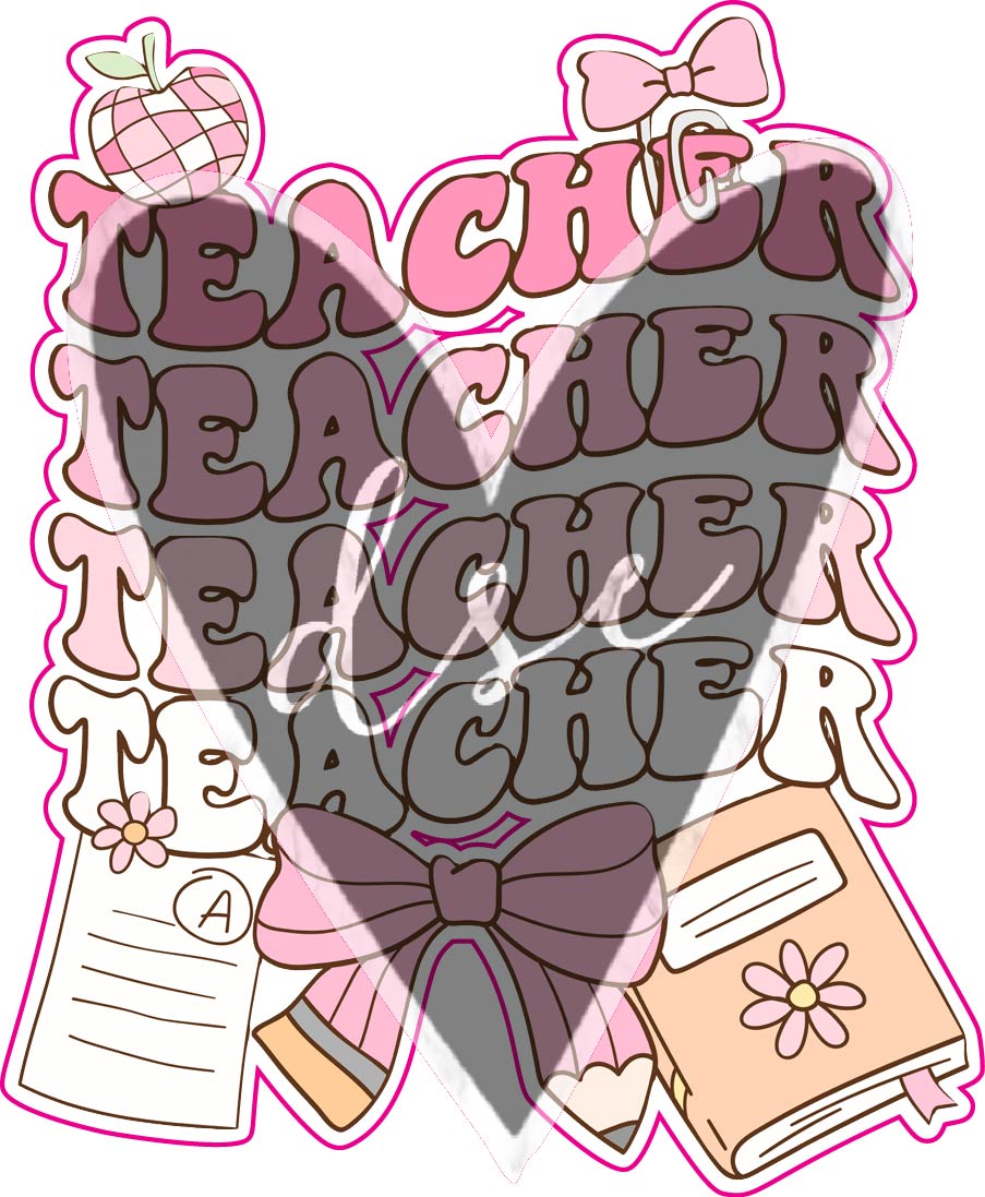 Assorted Teacher Pink Bows Vinyl