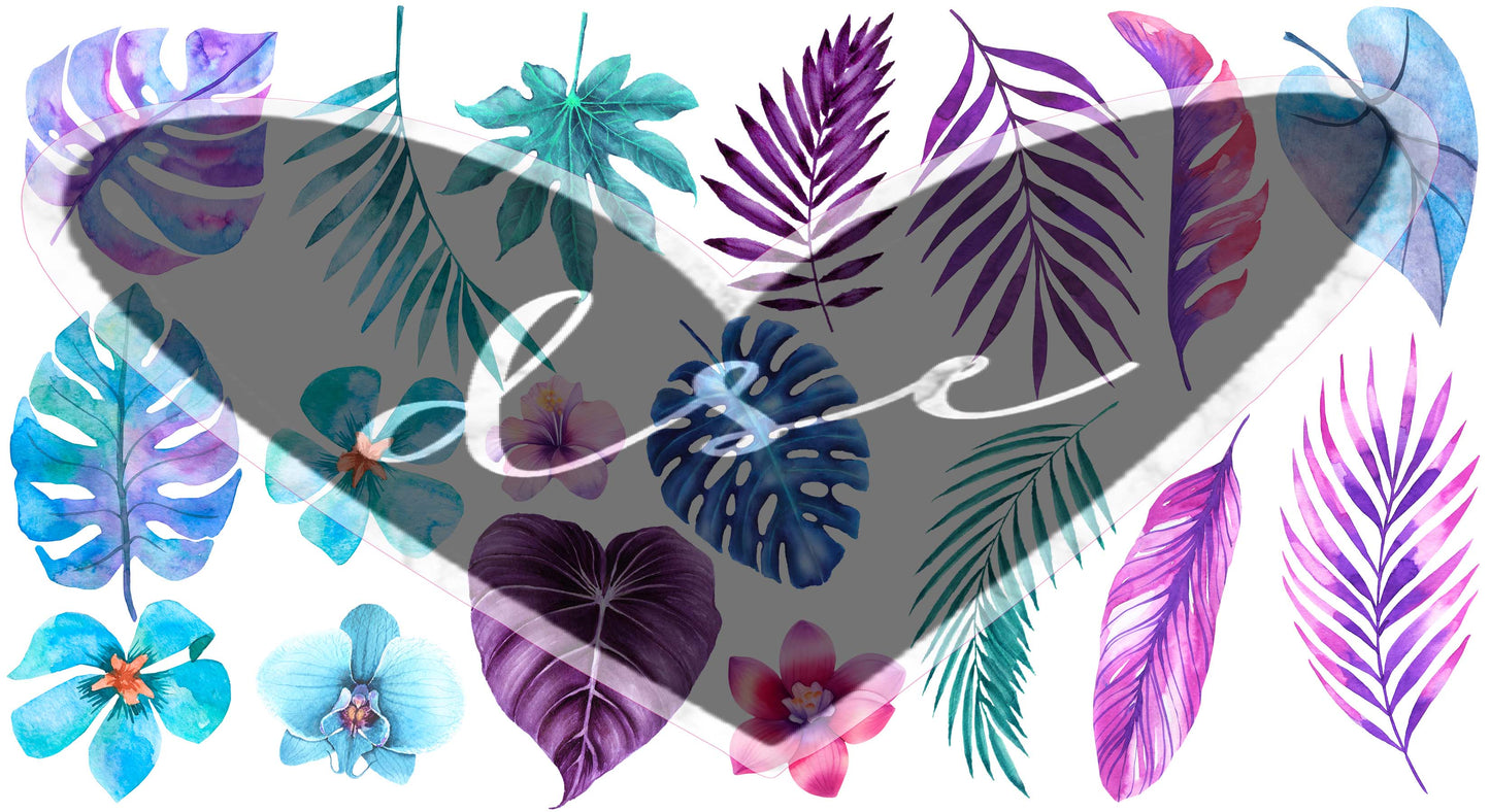 Tropical Plants Filler Sheet UV DTF