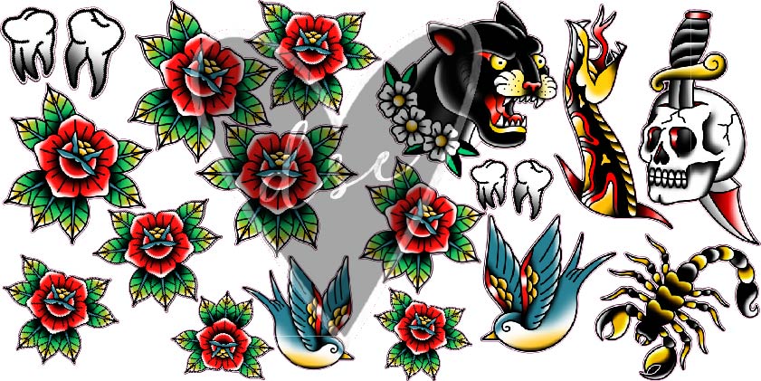 American Traditional Tattoo Filler