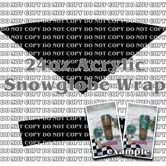 24oz Acrylic Snowglobe Tipsy Zipper Wrap SVG - Digital Downloads ONLY