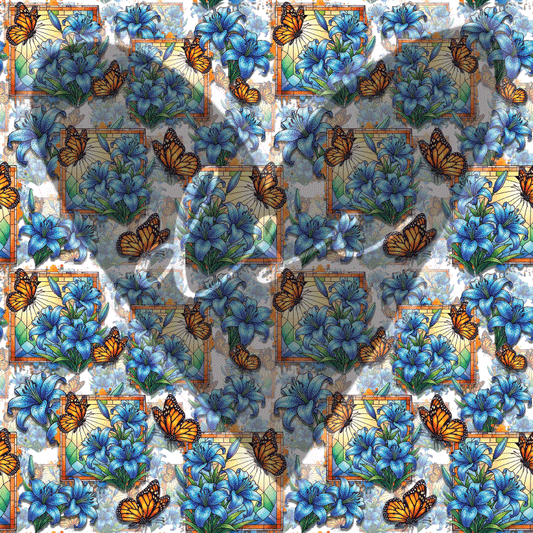 Assorted Blue Tiger Lilies Vinyl