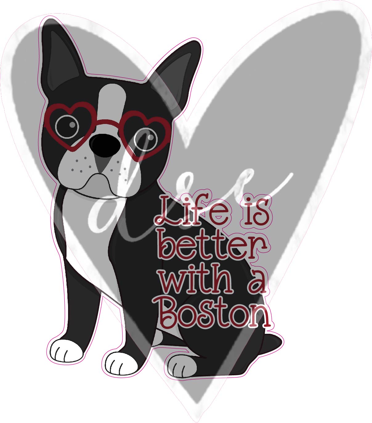 Boston Terrier Assorted Vinyl