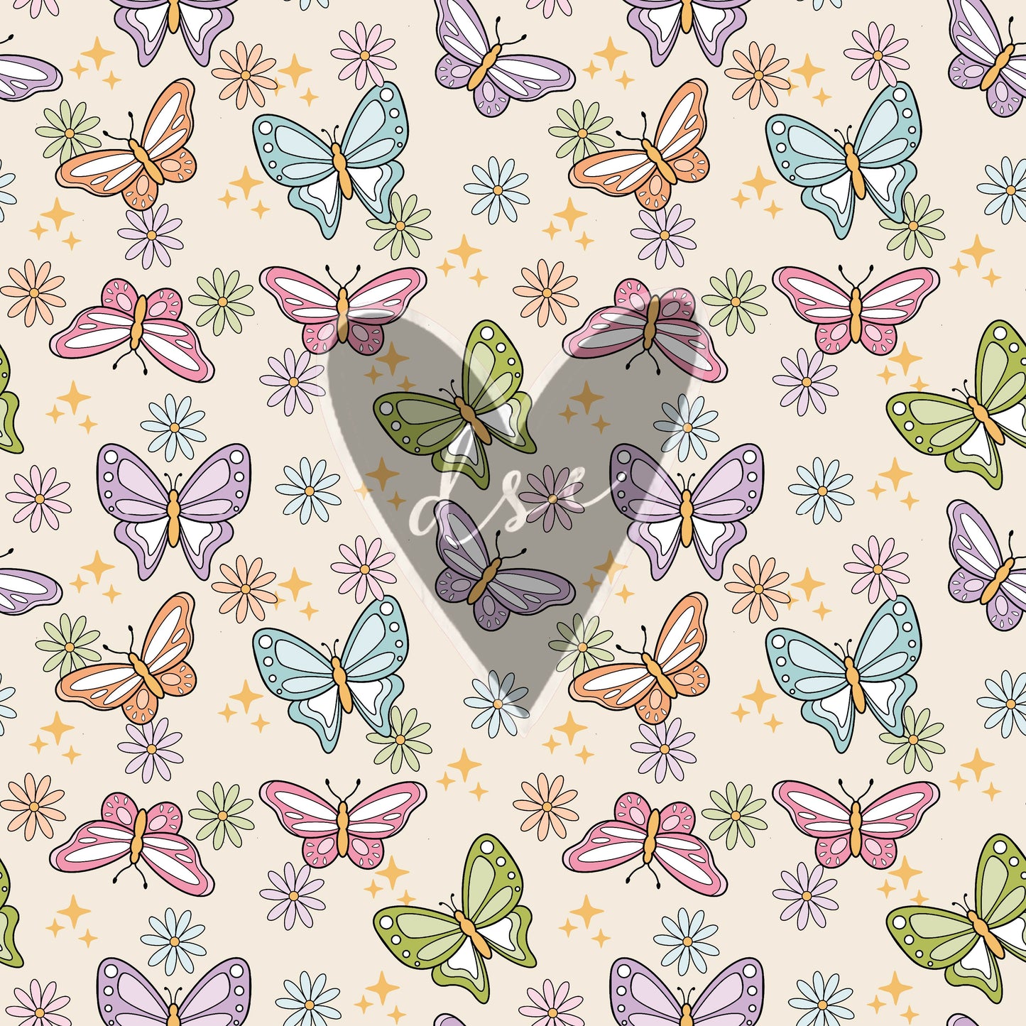 Assorted Butterfly Patterns 12x12 Vinyl Sheets