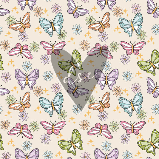 Assorted Butterfly Patterns 12x12 Vinyl Sheets