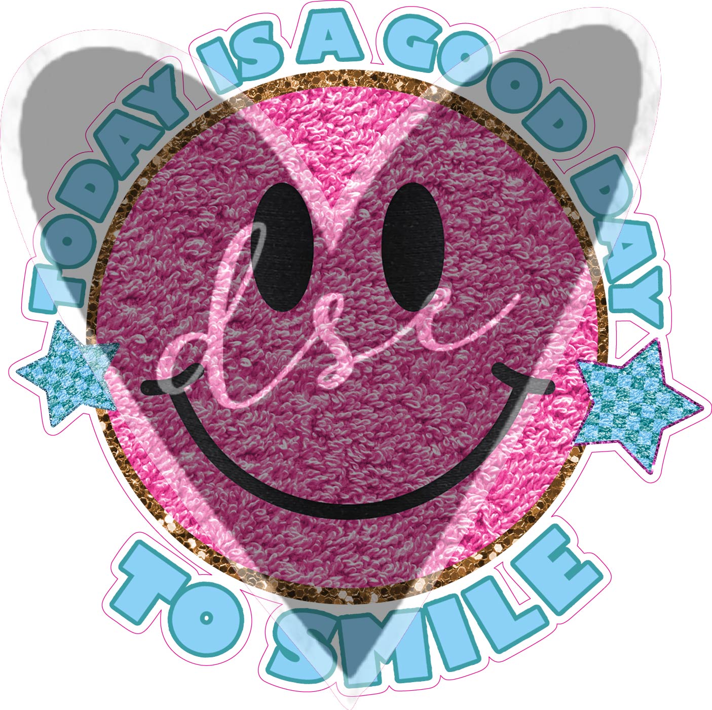 Assorted Chenille Smiley Patches Viny