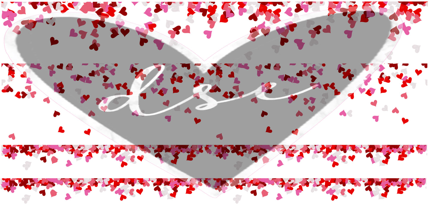 Falling Hearts Borders Sheet UV DTF