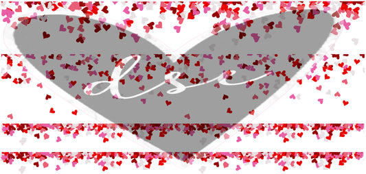 Falling Hearts Borders Sheet UV DTF