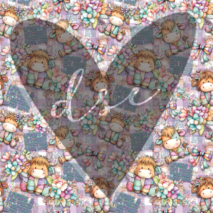 Assorted Highland Cow Pieced Together Vinyl