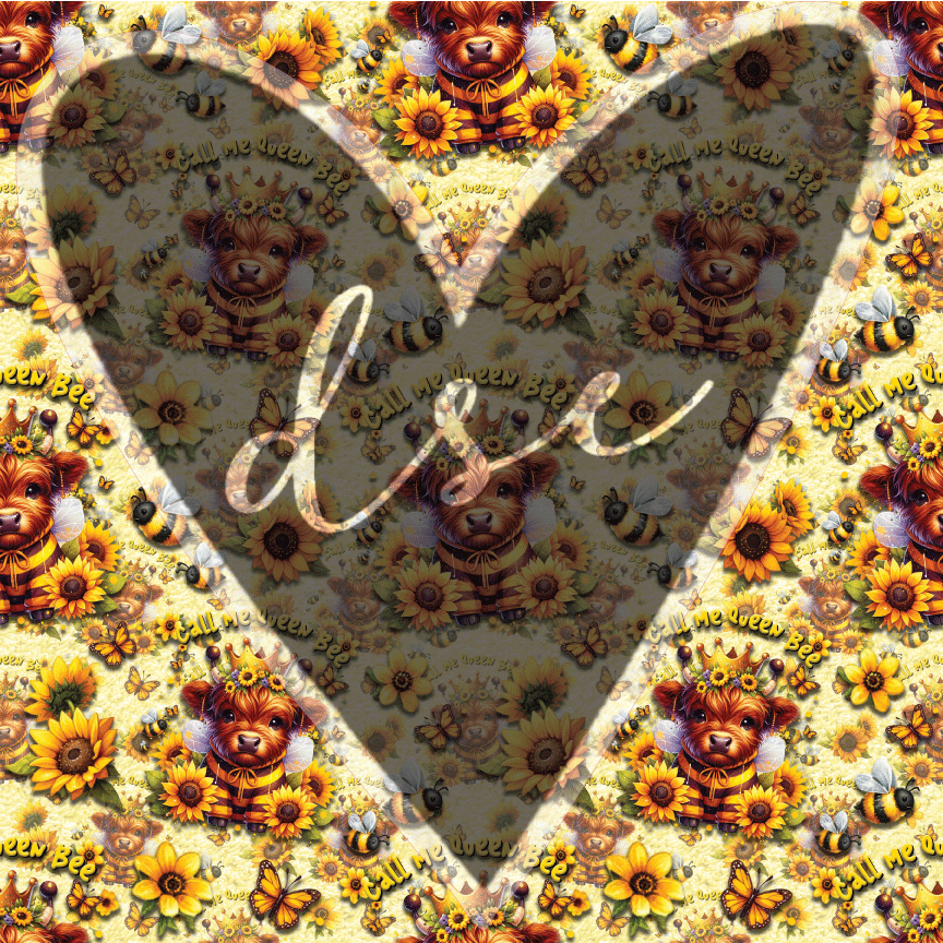 Assorted Highland Cow Queen Bee Vinyl