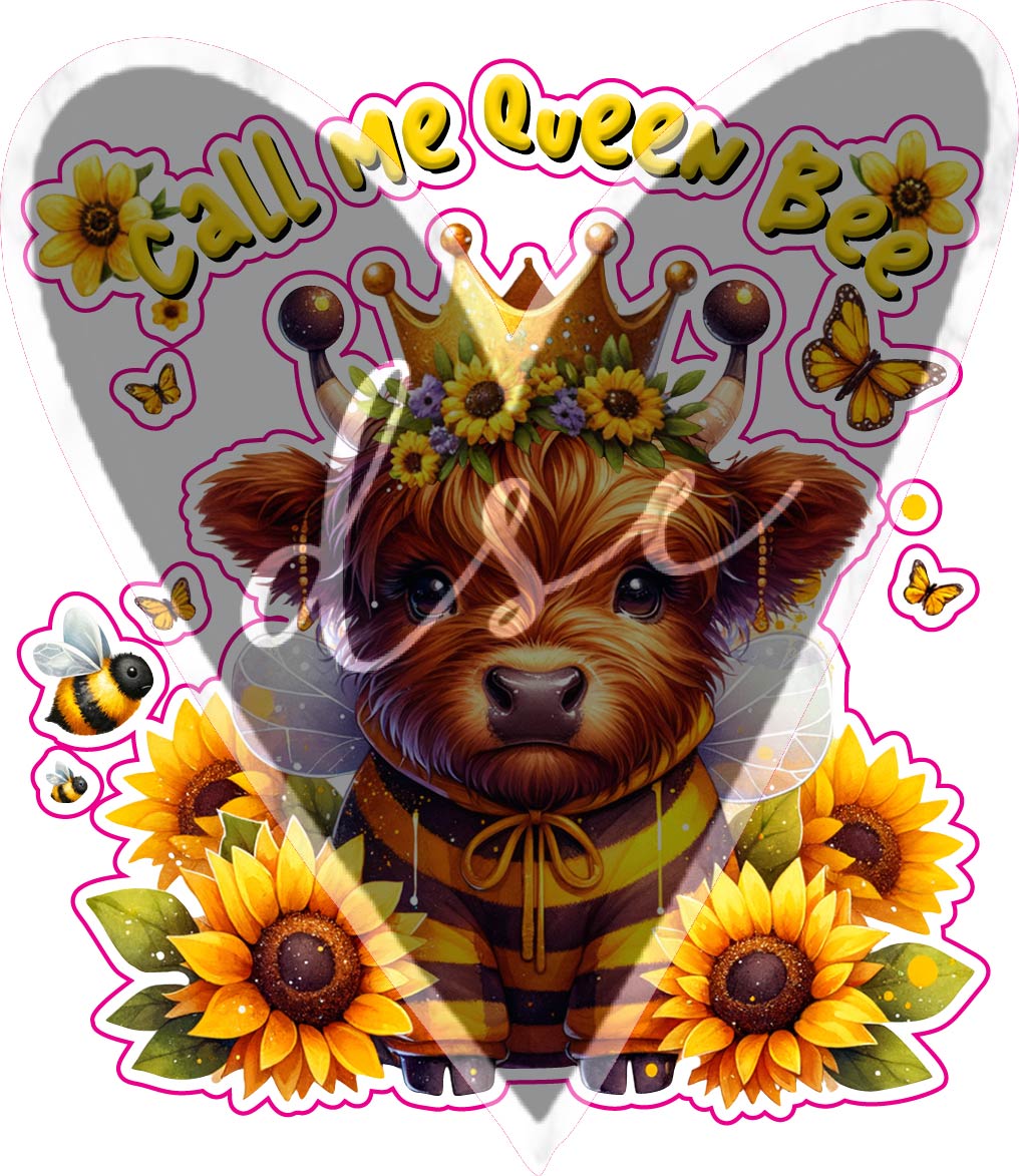 Assorted Highland Cow Queen Bee Vinyl