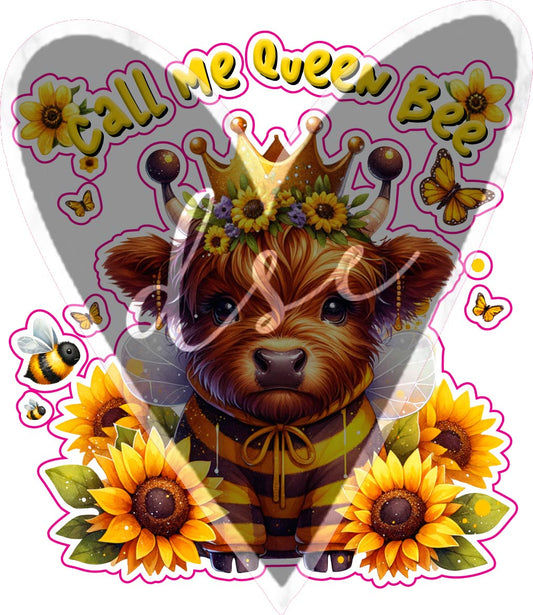 Assorted Highland Cow Queen Bee Vinyl