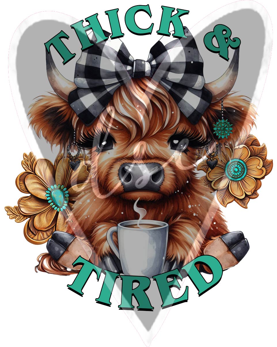 Assorted Highland Cow Thick & Tired Vinyl