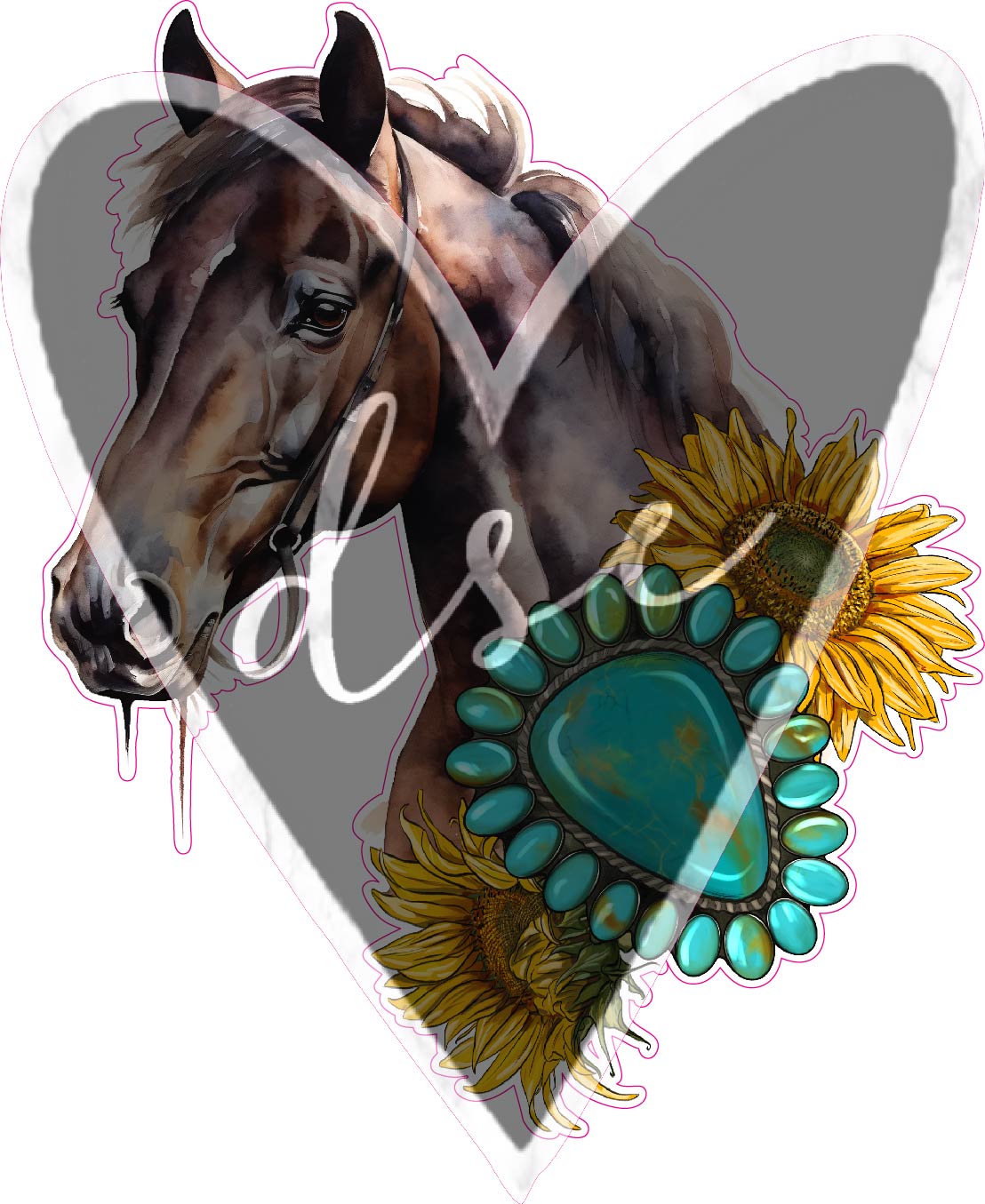 Horse Sunflowers Assorted Vinyl