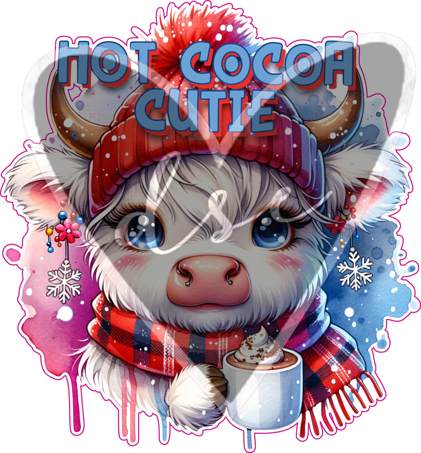 Assorted Hot Cocoa Cutie Highland Cow Vinyl