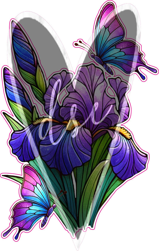 Assorted Iris Floral Vinyl