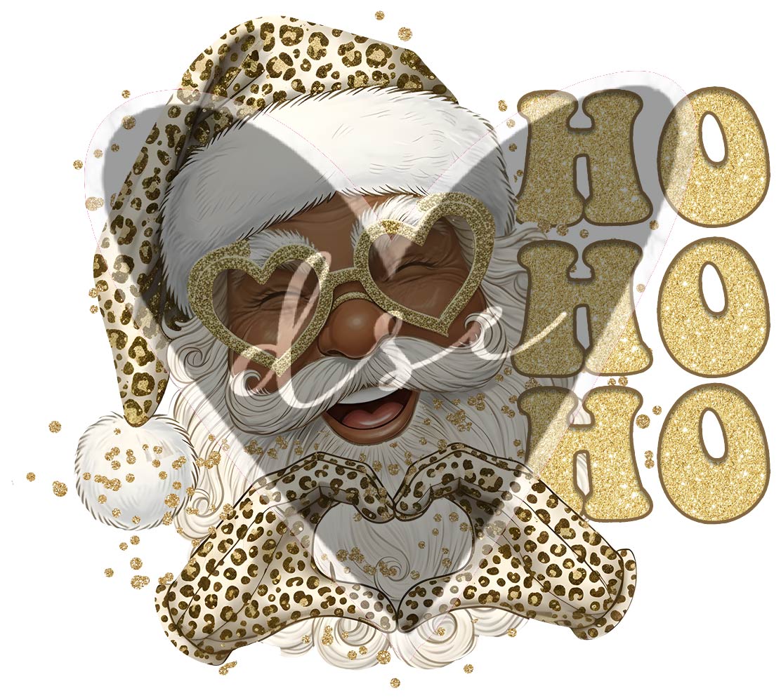 Leopard Print Santa Vinyl