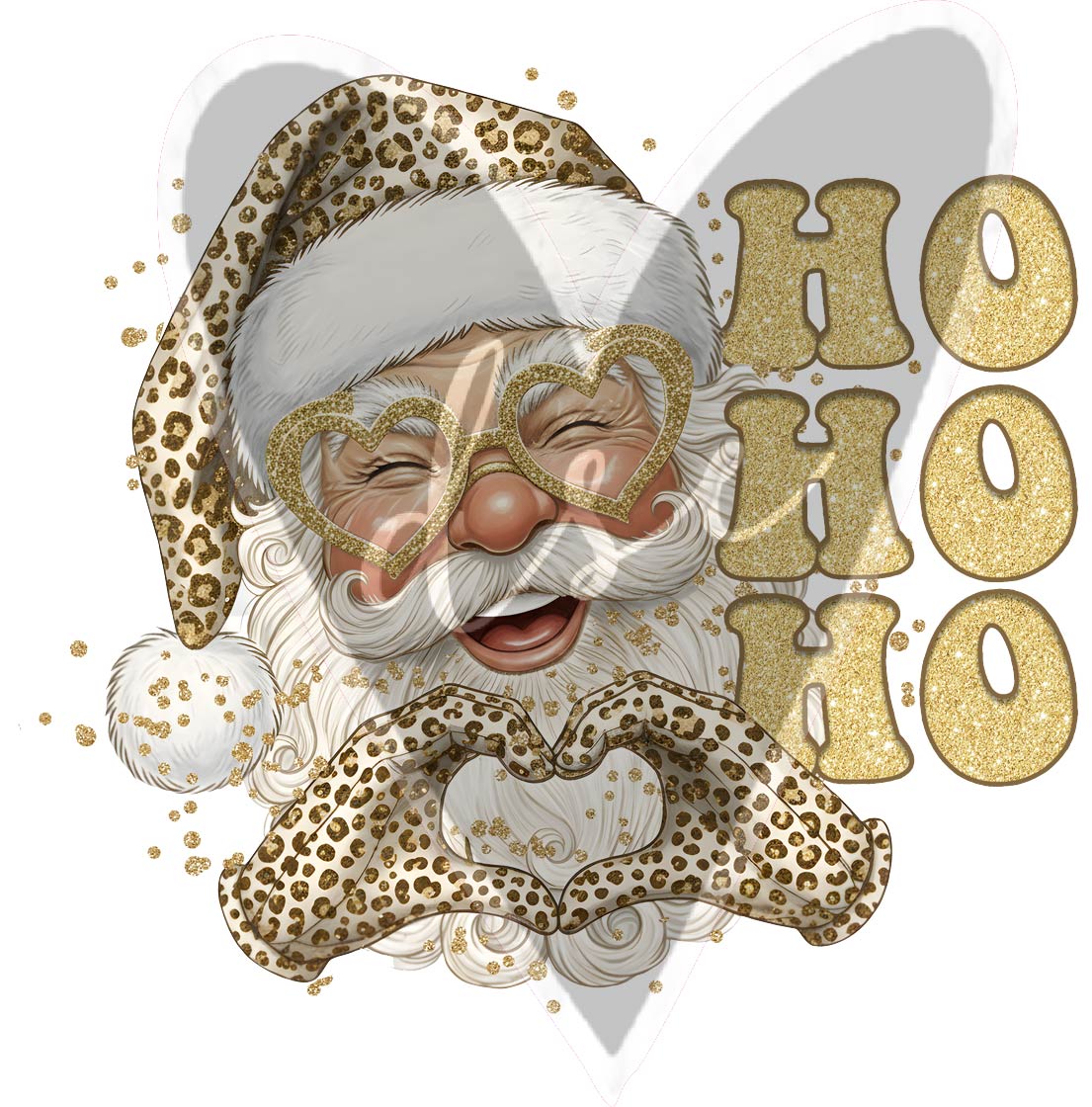 Leopard Print Santa Vinyl