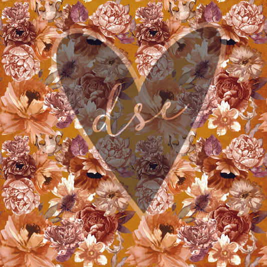 Assorted Orange Brown Floral Vinyl