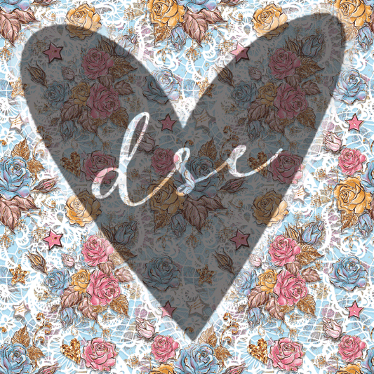 Assorted Pastel Glitter Floral Vinyl
