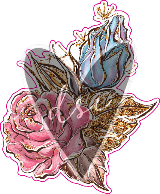 Assorted Pastel Glitter Floral Vinyl