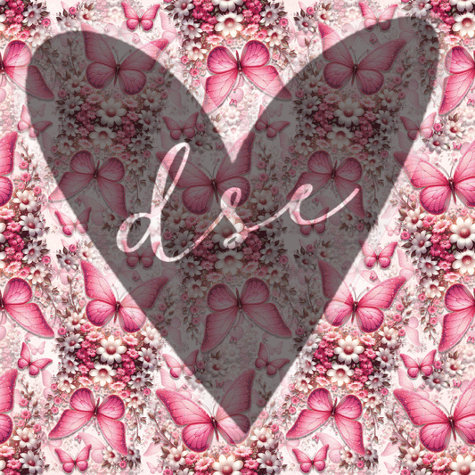 Assorted Pink Butterflies Vinyl