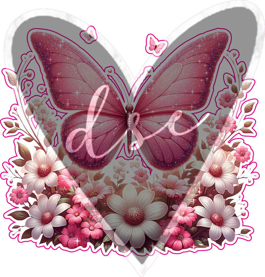 Assorted Pink Butterflies Vinyl