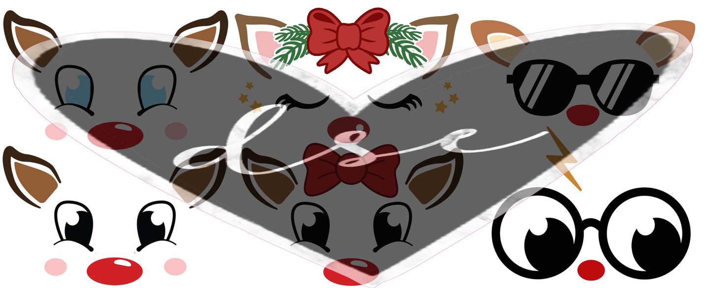 Reindeer Faces Filler Sheet UV DTF