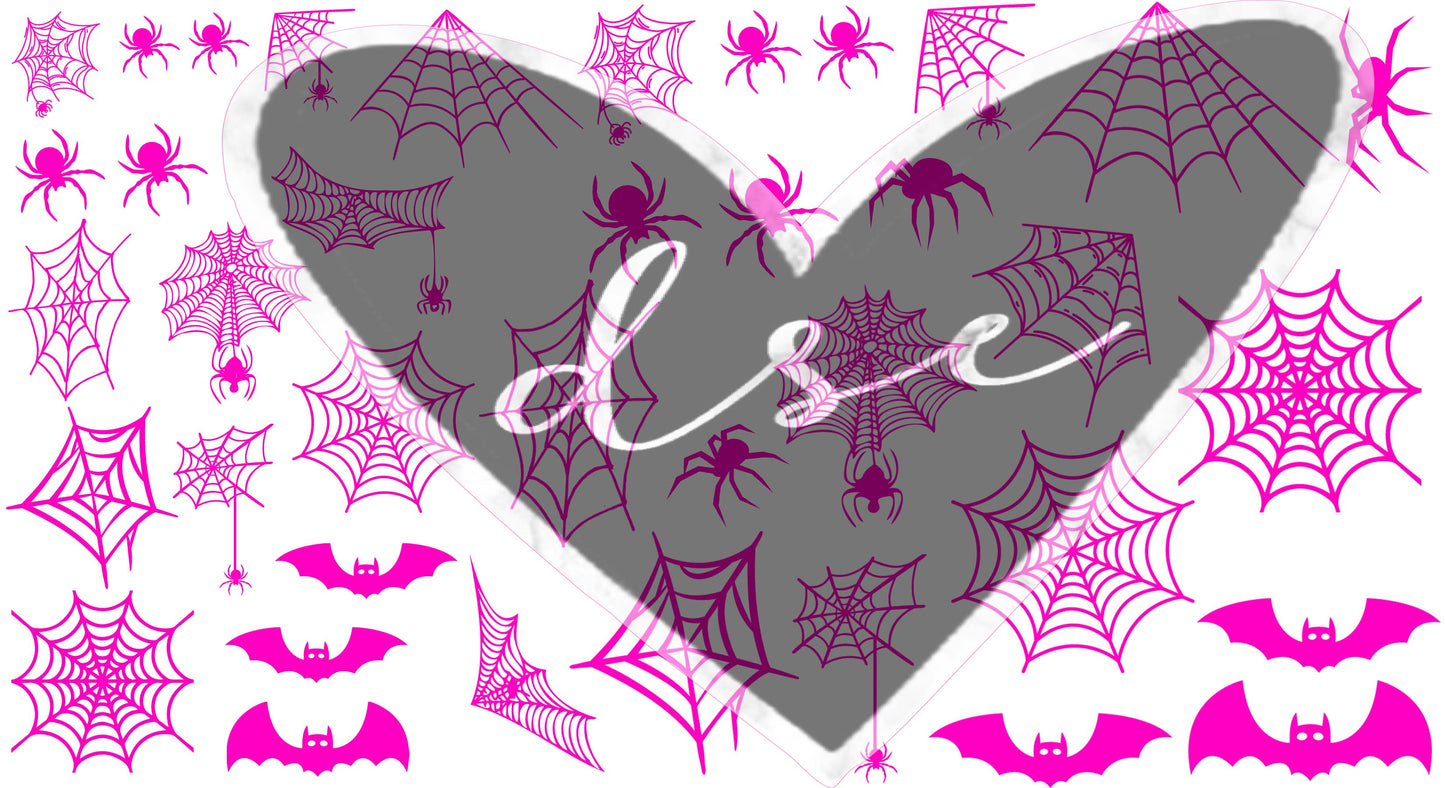 Spiders Webs Bats Filler Sheet UV DTF