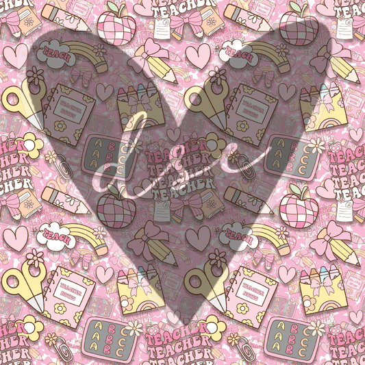 Assorted Teacher Pink Bows Vinyl
