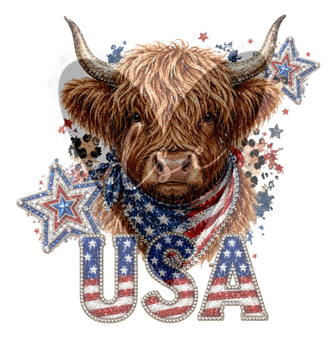 USA Highland Cow Vinyl