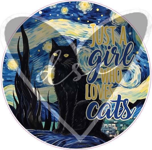 Assorted Just a Girl Who loves Cats Vinyl