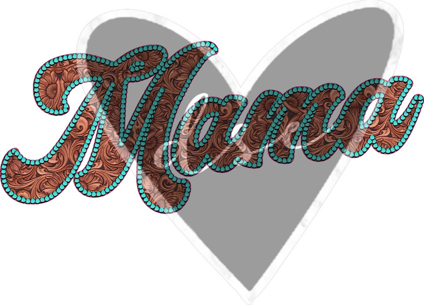 Turquoise Leather Mama Decal