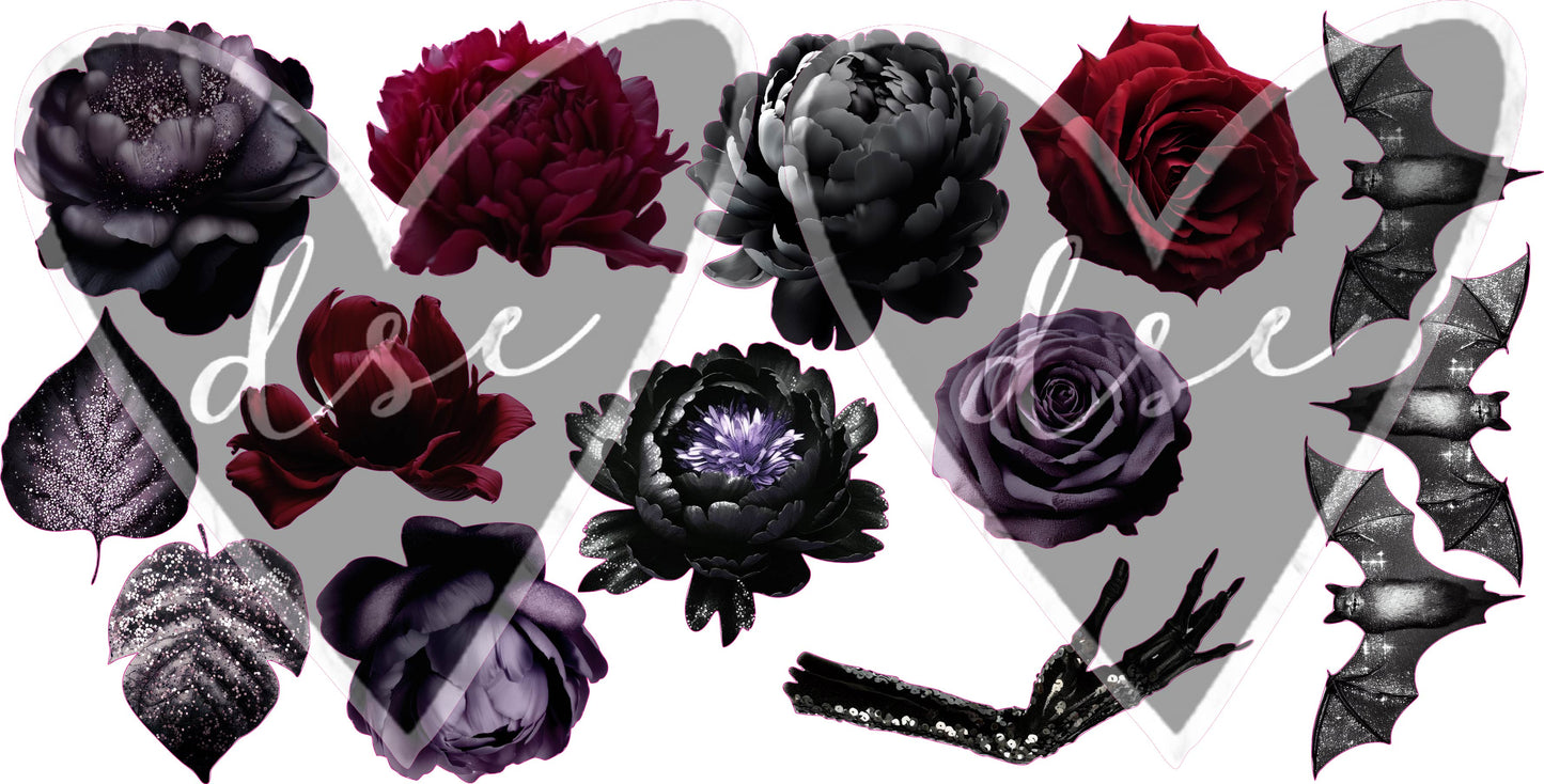 Assorted Goth Floral Vinyl