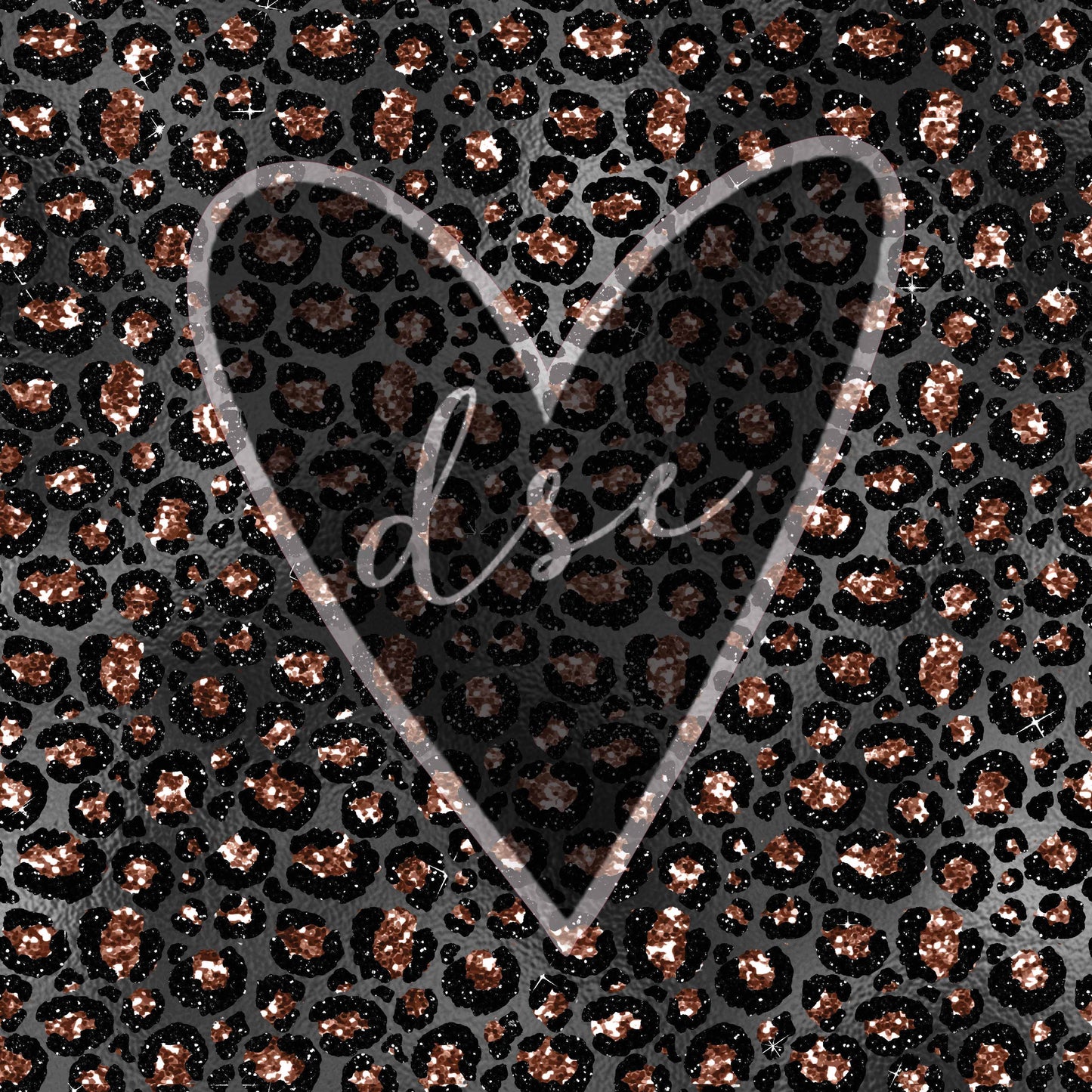 Rose Gold Black Leopard Leather Pattern 12" x 12" Vinyl Sheet