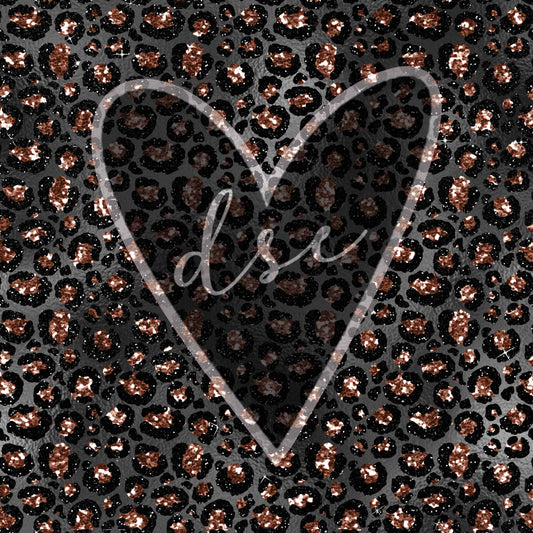 Rose Gold Black Leopard Leather Pattern 12" x 12" Vinyl Sheet