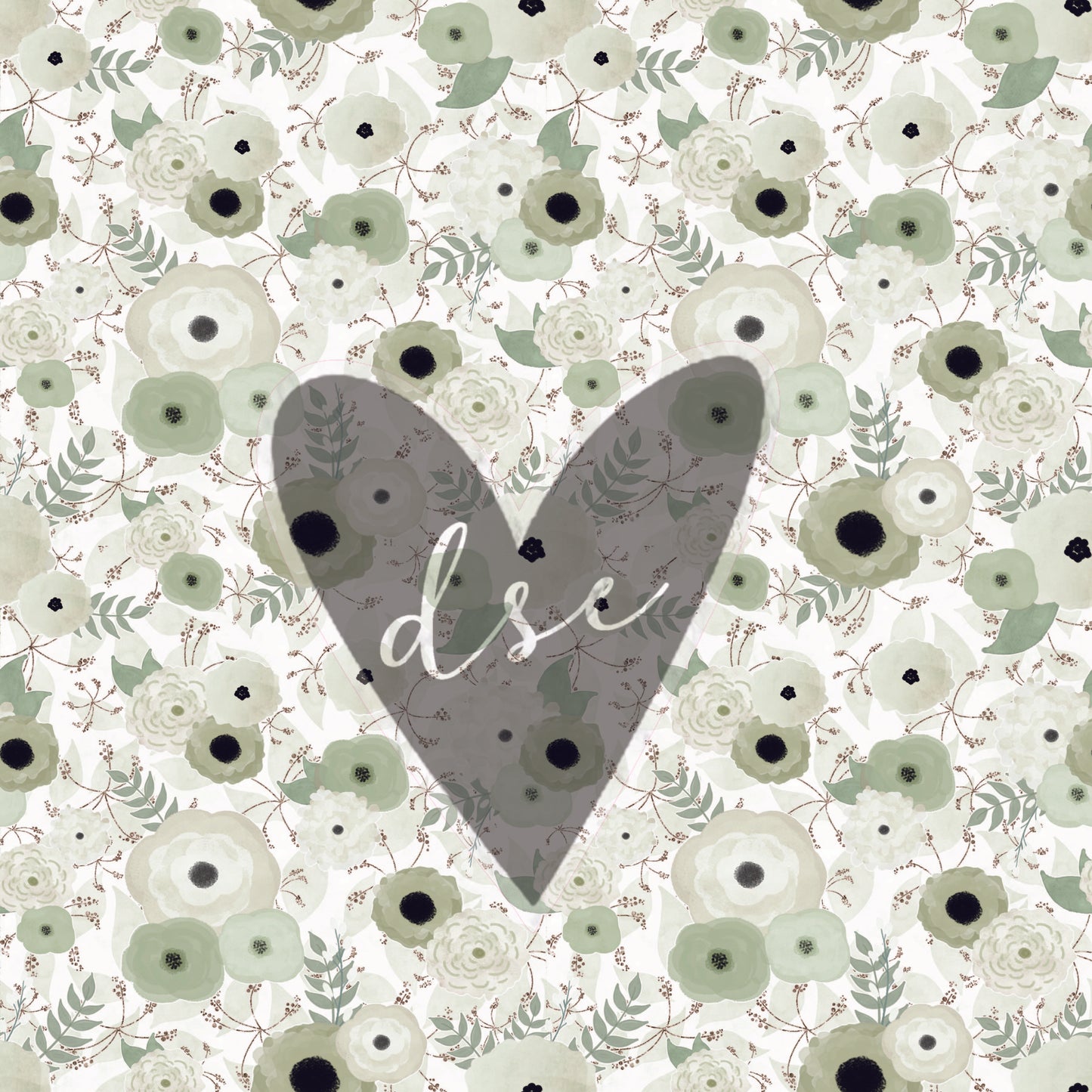 Assorted Sage Green Floral Vinyl