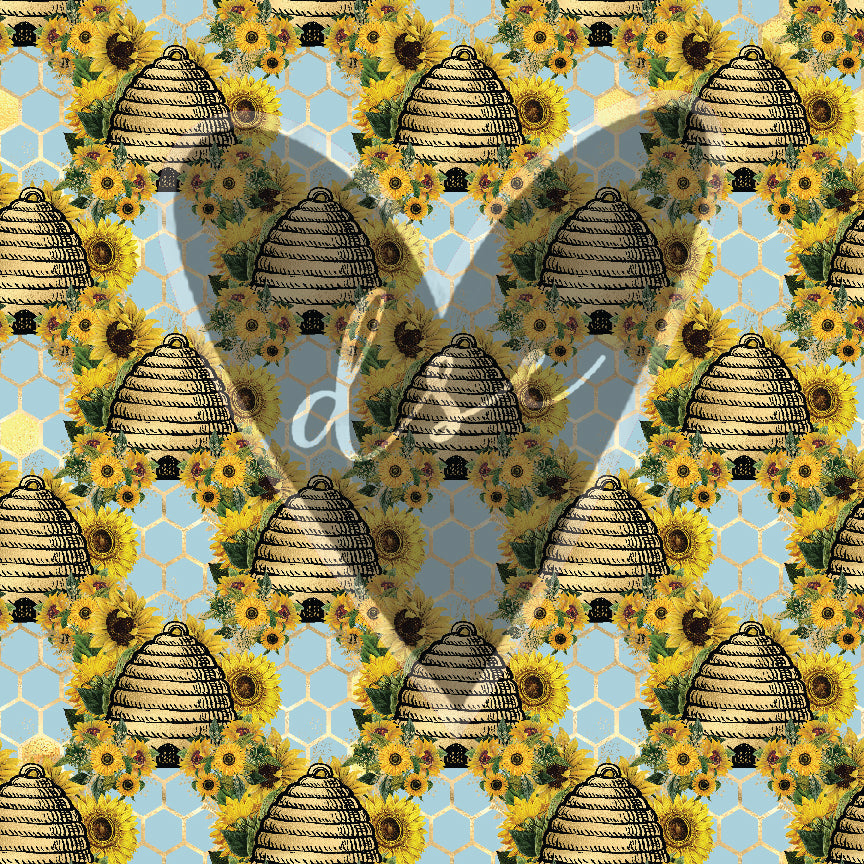 Sunflower Honey Bees 12x12 Vinyl Sheets