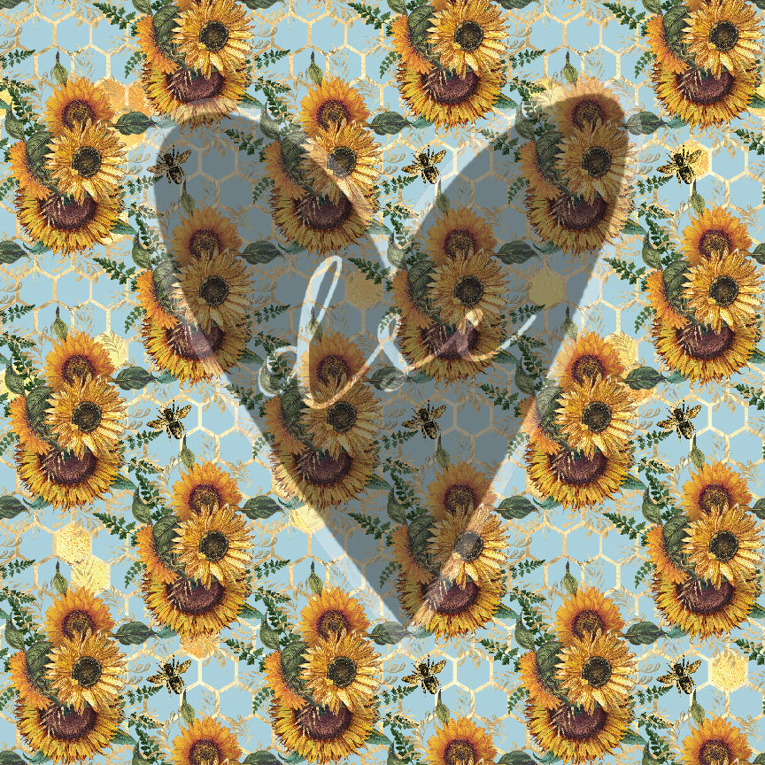 Sunflower Honey Bees 12x12 Vinyl Sheets