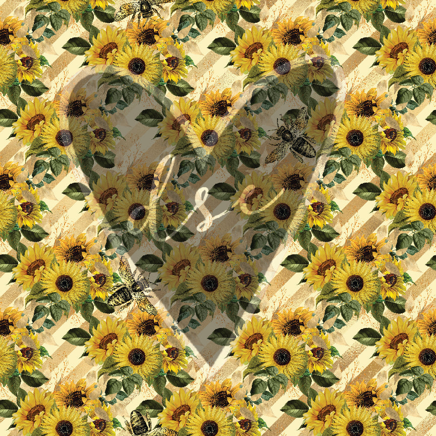 Sunflower Honey Bees 12x12 Vinyl Sheets